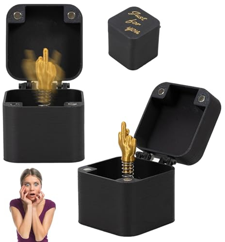 2 Stück Mittelfinger in einer Box Annoying Middle Finger Gift Box Spoof Hand Prank Pop up Gift with Box für Erwachsene Büro und Wohnkultur Fun Prank Gift Weihnachtsstreich-Geschenk Pop-up-Geschenk