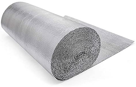 Double Reflective Insulation Roll, Self-adhesive Reflect A Heat Radiator Insulation Foil Vapour Barrier And Thermal Insulation Aluminium Foil Membrane Saves Energy And Money Various Size(1mx8m)