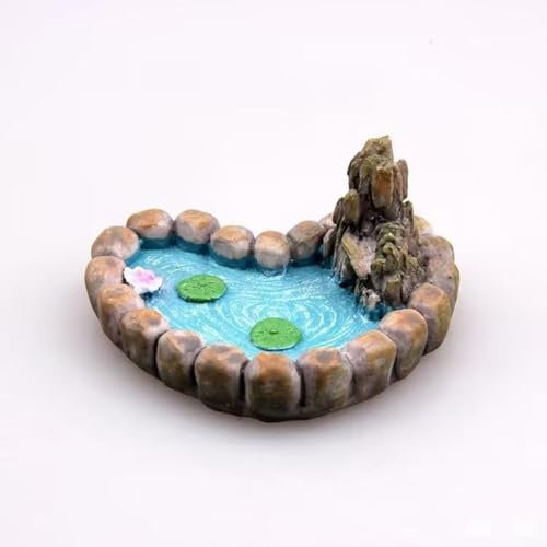 Wpppan Love Lotus Pond Fairy Garden Miniature Pond Ornaments Accessories for Miniature Garden Accessories,Home Micro Landscape Decoration,Gardens Sculptures and Statues,Outdoor Statues