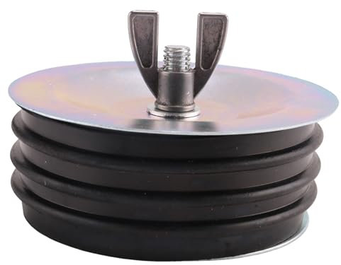 Lbvzxkad Bouchon de Test Mécanique Bouchon de Test Mécanique Outils de Plomberie 4 Pouces, Bouchon de Nettoyage D'Égout Robuste avec Vis Galvanisée et Écrou à Oreilles Adapté à la Plupart des Éviers d