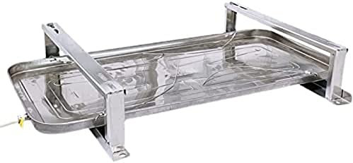 SRFTT Air Conditioner Support Bracket with Condensate Drain Pan, Ground Stand for Mini Split Air Conditioners Heat Pump System, Stainless Steel Drip Tray Heavy Duty Condenser Stand,Set 2