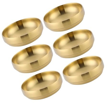 ULTECHNOVO 6pezzi Ciotole in Acciaio Piccole Per Mescolare e Servire Contenitori Asiatici Per Antipasti Sushi e Dessert Piattini Per Salsa Di Soia e Spezie Accessorio Da Cucina