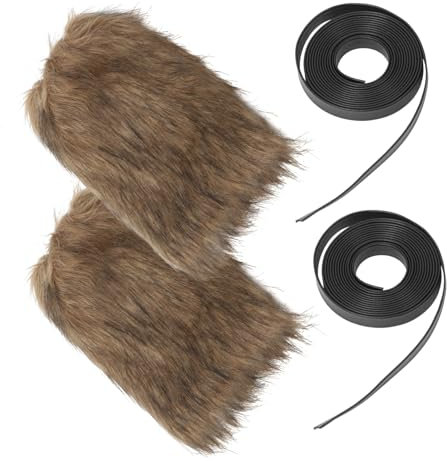 CLISPEED Wikinger Cosplay Beinstulpen Kunstpelz Mittelgroß Mit Elastischen Bändern Unisex Warm Halloween Kostüm