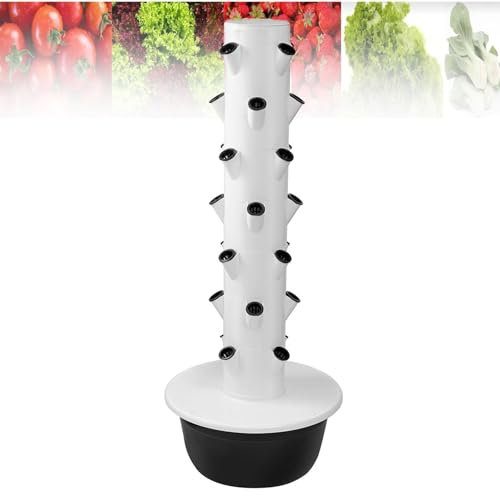 SHEUAO Torre I-droponica,Torre I-droponica Verticale,Serra I-droponica da Casa,Sistema di Coltivazione I-droponica per Erbe,Torre Aeroponica da Giardino con Controllore,Black-53X165CM