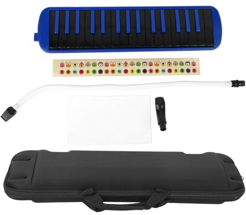 Alomejor Blue Melodica 32 Key Wind Musical Instrument mit Tasche für Anfängerpraxis F32s, Ergonomisches Design, Tragbar, Langlebig, für Anfänger oder Melodica -Liebhaber Geeignet (BLUE)