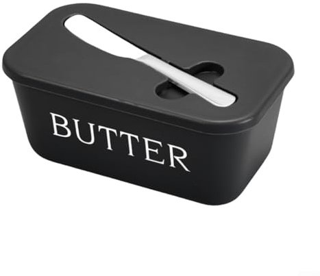 Beurrier fonctionnel avec design élégant et rangement intégré pour spatule (noir)