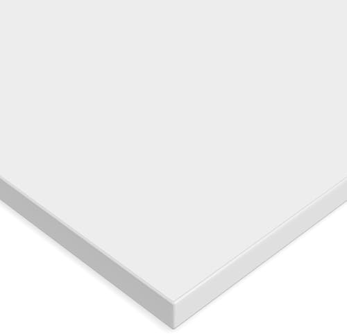 X57 Tischplatte 19mm Zuschnitt nach Maß 2mm ABS Kante Umleimer Dekorplatte Holzplatte Spanplatte (Weiß)