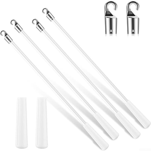Asta rotante in fibra di vetro, set di 4 pezzi per tende, aste rotanti per tende da 30 cm, per aprire la tenda, per la privacy e il controllo della luce