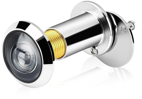 Debbery Door Viewer with Privacy Cover, Silver Door Spy Hole, 14mm Diameter 35-50mm, Peephole Viewer, Door Peephole Camera for Home Office Hotel