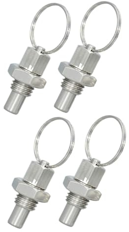 Gatuida Federkolben Praktische Federstiftverriegelung mit Zugring 4 Stück aus Edelstahl mit Zähigkeit Federbelasteter Stößel für Mechanische Industrie