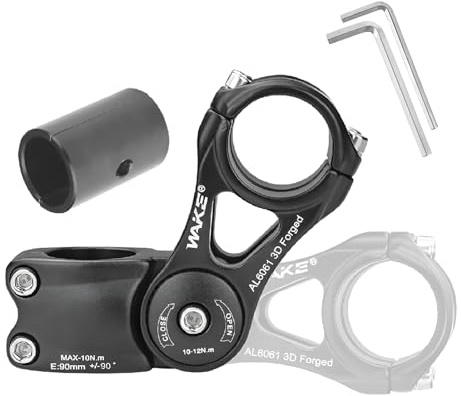 BESNIN Lenkervorbau Verstellbar für 25,4mm und 31,8mm Vorbau Fahrrad ±90° Einstellbar, 90/110/130/145mm Fahrradvorbauten aus Aluminiumlegierung für MTB, Rennräder, BMX, E-Bike (25,4&31,8 x 90mm)