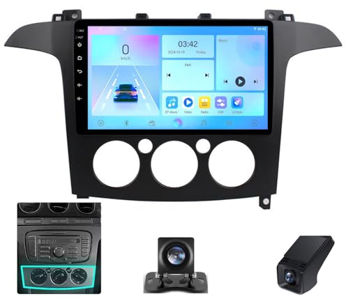 Android 13 Double Din Car Stereo Head unit For Ford S-MAX S MAX 1 2006-2015 9 Inch Touchscreen Bluetooth Car Stereo with FM/DVR+Reverse Camera/Wifi/DSP/Steering Wheel Controls(B,NF-7)