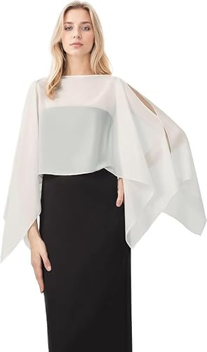 BABEYOND Chiffon Cape für Damen - Eleganter Halstuch Damen Schal für Partys, Hochzeiten, Bälleund Viele Andere Anlässe Geeignet