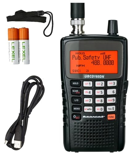 Tech Express UBCD160DN UK Version Pre-PROGRAMMED Airband AM/FM Digital Radio Scanner Compatible with Uniden UBCD160DN, 25-520MHz, 756-960MHz, 1000 Memory, Rechargeable Batteries, USB Charger Data Lead