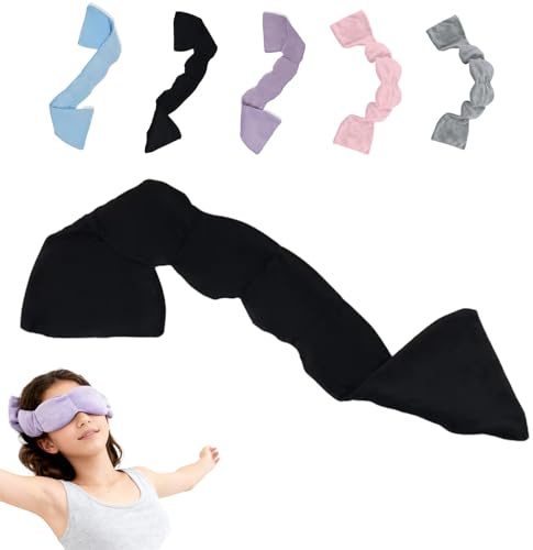 Weighted Eye Mask | Máscara De Ojo Ponderada, Cubierta De Ojos Relajante, Máscara De Sueño Para Descanso Nocturno, Meditación, Viaje O Siesta (Negro)