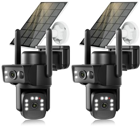 Abiso 4K Security Camera Outdoor Wireless Solar Powered, 5GHz/2.4GHz WiFi 360° PTZ Security Camera for Home with Human Auto Tracking, Siren, 5X Zoom, Color Night Vision, 2-Way Audio, IP66