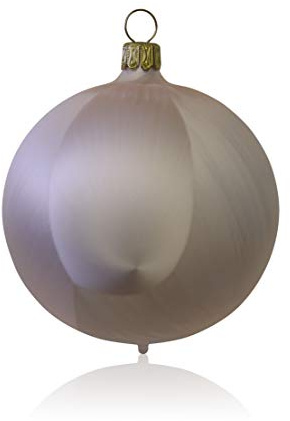 Lauschaer Glas Christbaumkugeln Eislack Champagner 3 Stück d 8cm Christbaumschmuck Weihnachtsbaumschmuck mundgeblasen