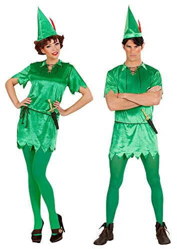 W WIDMANN MILANO Party Fashion - Kostüm Peter, für Damen & Herren | 3-teiliges Set mit Tunika, Gürtel und Hut für Karneval, Mottoparty, Märchen und Fantasy-Outfits