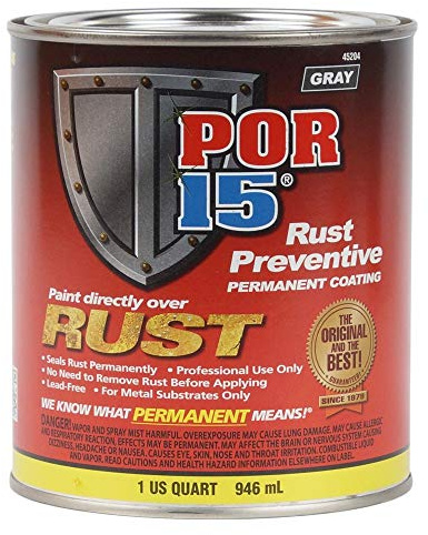 POR-15 Rust Preventive Coating, Stop Rust and Corrosion Permanently, Anti-rust, Non-porous Protective Barrier, 32 Fluid Ounces, Gray