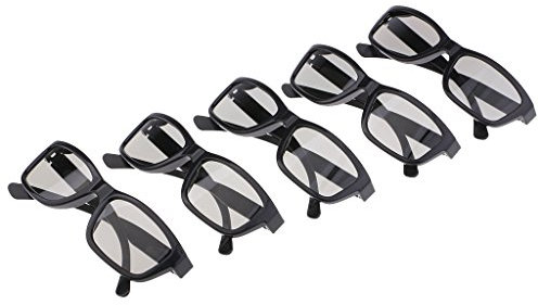 B Blesiya 5pcs alla Moda Polarizzati 3D Occhiali per SONY, Samsung, Vizio, Philips, Panasonic, JVC - Nero