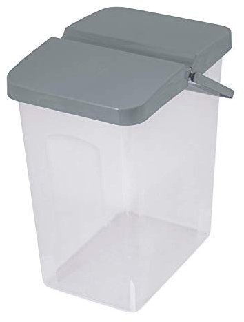 Branq 10 L Behälter Waschpulver Futterbehalter Unibox mit Deckel Aufbewahrungsbox Bad Küche (Grau)
