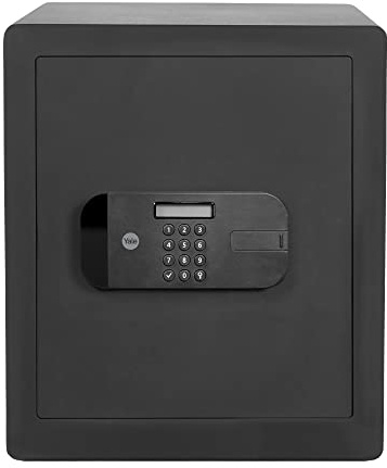 Yale Motorisierter Fingerabdruck-Tresor YSFB/400/EB1, 38,5L, Schwarz, mit PIN & Schlüssel, Hohe Sicherheit, Doppelbolzen, LED-Innenlicht, ideal für Büro, Dokumente & Wertsachen