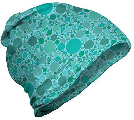 ABAKUHAUS Abstrakt Unisex Beanie, Zufällige Rund Bubbles, Wandern im Freien, dunkel Seafoam