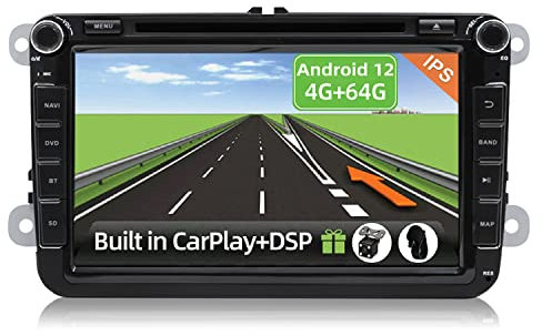 YUNTX [4GB+64GB] Android 14 Autoradio per VW Passat/Golf/Skoda/Seat-[Incorporato Carplay/Android Auto/DSP/GPS]-IPS 2.5D Touch Screen-CAM+MIC-DAB/Mirror Link/Bluetooth 5.0/WiFi/USB/4G
