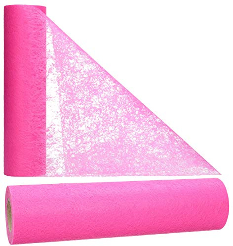 AmaCasa Flies Tischläufer 30cm breit, 10m Rolle | gestärkter Flies | Tischband Rustikal für Tischdeko Hochzeit, Kommunion und Taufe (Pink, 30cm x 10m)