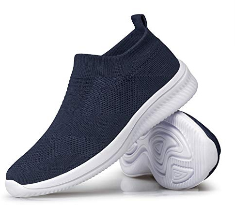 vibdiv Slip on Trainers for Women Walking Shoes Ladies Trainers Flats Lightweight Mesh Breathable Comfortable 4 UK