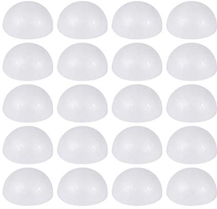 HEALLILY 200 Stück Halbschaumkugeln 3Cm Glatte Runde Styroporschaumkugeln Halbkreisschaumkugeln Modellieren von Styroporkugeln für DIY Craft Holiday Ornamente Hochzeitsschule