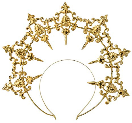 BLESSUME Halo Stirnband Frauen Cosplay Halloween Zubehör (Gold 1)