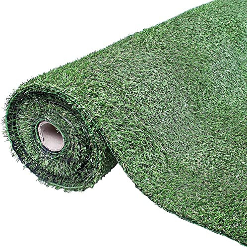 Artificial Non-Fade Grass Roll Garden Lawn High Density Fake Turf Quality Synthetic Natural Looking Grass Pile Roll, Outdoor Patio Lawn Decor - Available in 2 Pile Heights (20 mm)