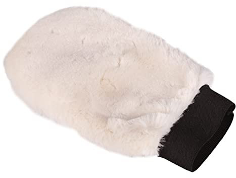 QHP Putzhandschuh Soft Kunstfell extra weich Creme