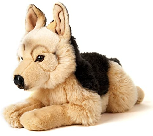 Uni-Toys - Deutscher Schäferhund, liegend - 45 cm (Länge) - Plüsch-Hund, Haustier - Plüschtier, Kuscheltier