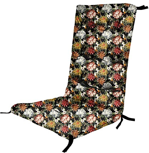 Ferocity Hochlehner Auflagen für Stühle 130 x 50 x 5 cm Gartenstuhl Sitzpolster Sitzauflagen Outdoor Kissen Palettenauflage Bankauflage Polsterauflage Matratze Gartenpolster Farbe Bunte Blumen [146]