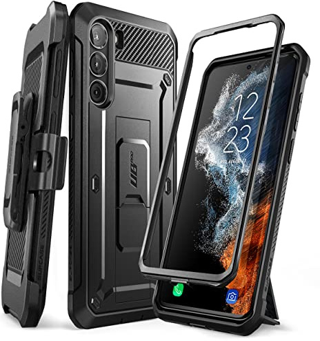 SUPCASE for Samsung Galaxy S23 Plus Case with Stand (Unicorn Beetle Pro), [Built-in Front Frame & Belt-Clip] [Military-Grade Protection] Full-Body Rugged Phone Case for Galaxy S23 Plus, Black