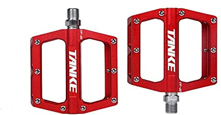 Fahrradpedale Öl Slick Mountain Bicycle Pedals MTB-Plattform Aluminium Rennradpedale Lager Anti-Silspe-Faltfahrradpedale Fahrradteile (Color : Red)