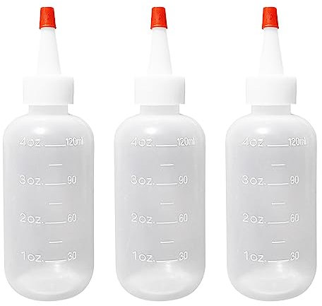 TIMJJG 3er-Pack spitze Plastikflaschen, Quetsch-Applikatorflaschen, durchscheinende Shampoo-Flaschen mit Deckel, für Friseursalon, Badezubehör