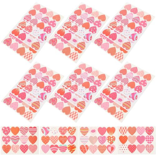 HOODANCOS Valentinstag Liebe Herz Aufkleber Blätter Dekorative Aufkleber Selbstklebende Favor Etiketten