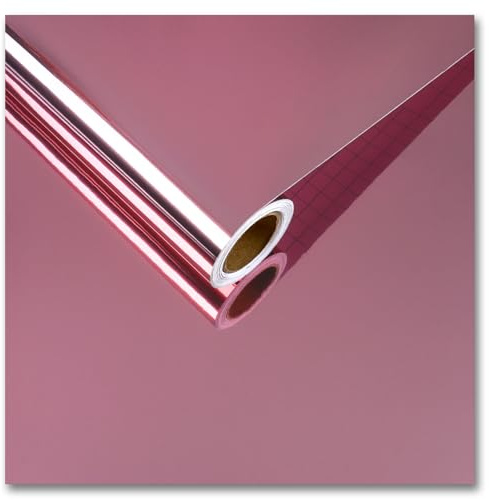 CRE8TIVE Metallic Rose Gold Self Adhesive Mirror Sheet for Crafts 12x80 Flexible Chrome Vinyl Film Non Glass Reflective Sheet Peel and Stick Wallpaper Mirror Contact Paper for Cabinets Wall Stickers