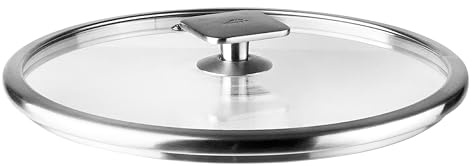 Lacor 56932 - Couvercle en verre combiné, bord en acier inoxydable 18/1... | Fabriqué en acier inoxydable de qualité alimentaire; haute résistance à la corrosion et usure quotidienne