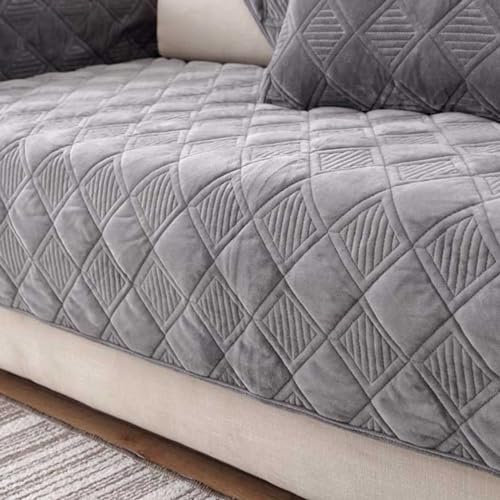 HLTQL Sofabezug 1 2 3 4 Sitzer Sofaschoner rutschfest Couchbezug L Form Waschbarer Dekor Perim Sofa Decken Sofaschutz Katze Hund Decke Doppelseitiger Gesteppter(14,70x180cm)