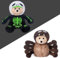My OLi 23 cm Plüsch-Halloween-Spielzeug, das im Dunkeln leuchtet, Kuscheltier, Teddybär, Plüsch-Spinne, gefülltes Skelett, Spielzeug mit klappbaren Hüten, Halloween-Ornamente/Geschenke für Kinder