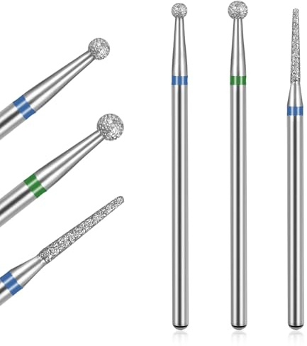 Lot de 6 fraises à ongles, embouts de nettoyage pour cuticules, fraises à cuticules, forets professionnels pour le nettoyage et l'entretien des ongles