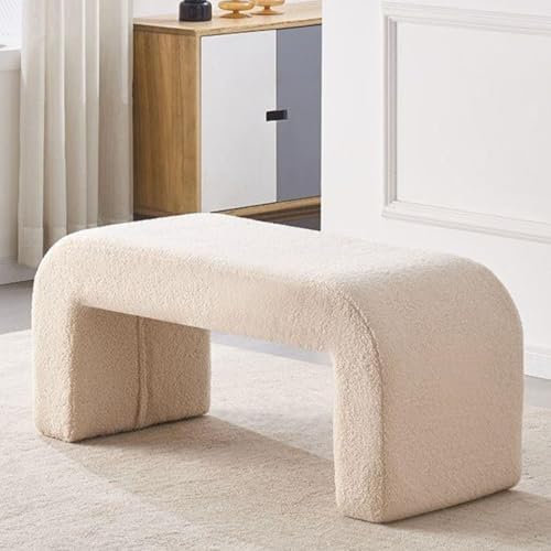 Fuzzy Polsterbank, modern, für Wohnzimmer, Schlafzimmer, Eingangsbereich, Plüsch, gemütliches Möbelstück