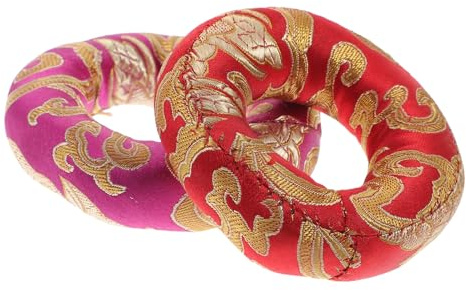 Vaguelly 2 Stück Klangschalen Pad Aus Baumwolle ø 8cm Buddhistisches Kissen Für Meditationsklangschalen Handgefertigte Klangschalenmatte Farblich Sortiert Tragbar