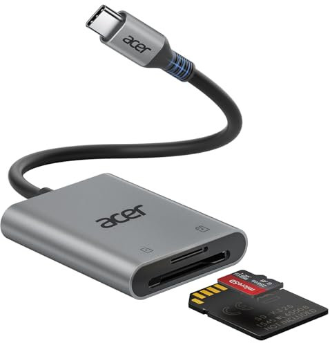 acer Lettore di schede SD USB C, Adattatore Schede di Memoria MicroSD USB C 5Gbps, Lettura e Scrittura Simultanea per SDHC/SDXC/MMC, Compatibile con iPhone 16 Plus Pro Max iPad Macbook Pro Air
