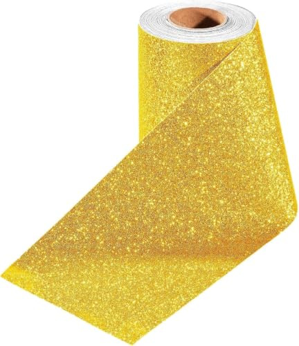 Stickyart Selbstklebende Bordüre Glitzer Gold Möbelfolie 10cm X 400cm Tapetenbordüre Selbstklebend Gold Tapete Schlafzimmer Klebefolie Abnehmbar Tapeten Wohnzimmer für Schrank Geschenkverpackung