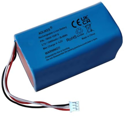 AOLIKES 18650 1s4p batería 10400mAh 3.7V batería recargable de iones de litio con conector PH2.0/3P / celdas 5C / cuadrado / admite carga rápida
